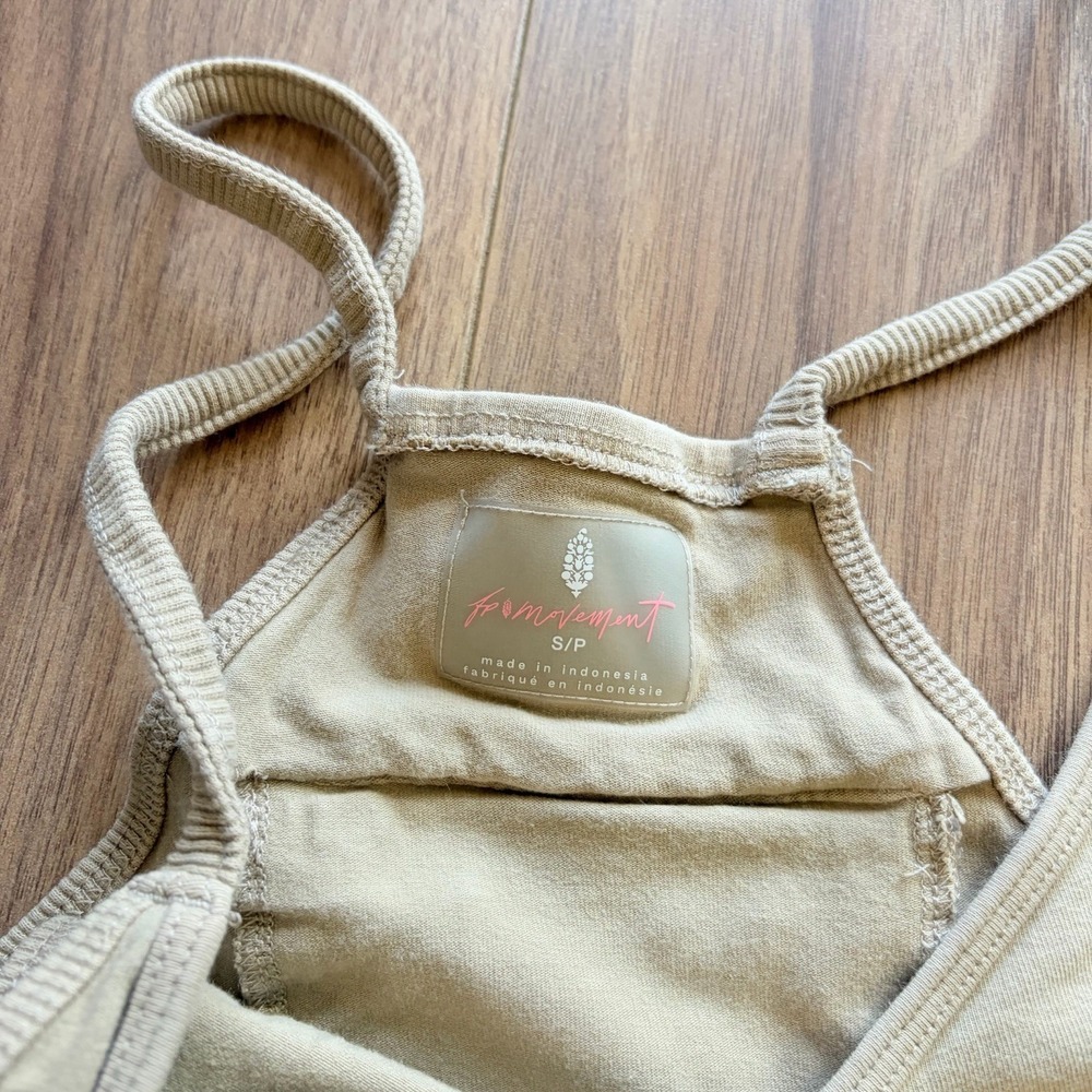 Free People FP Movement Women's Hot Shot Romper Jumpsuit Beige Small - Picture 4 of 7